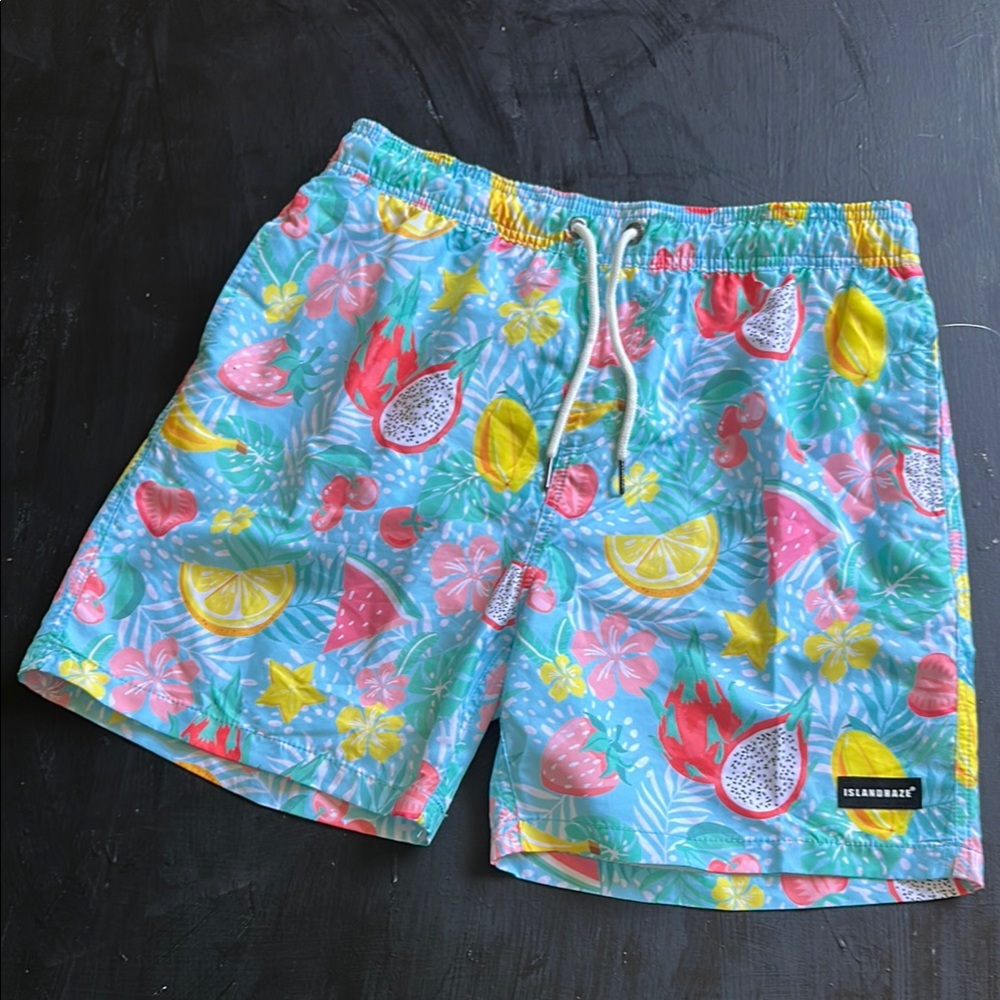 Island Haze Men's Tropical Print Shorts - Multicolor